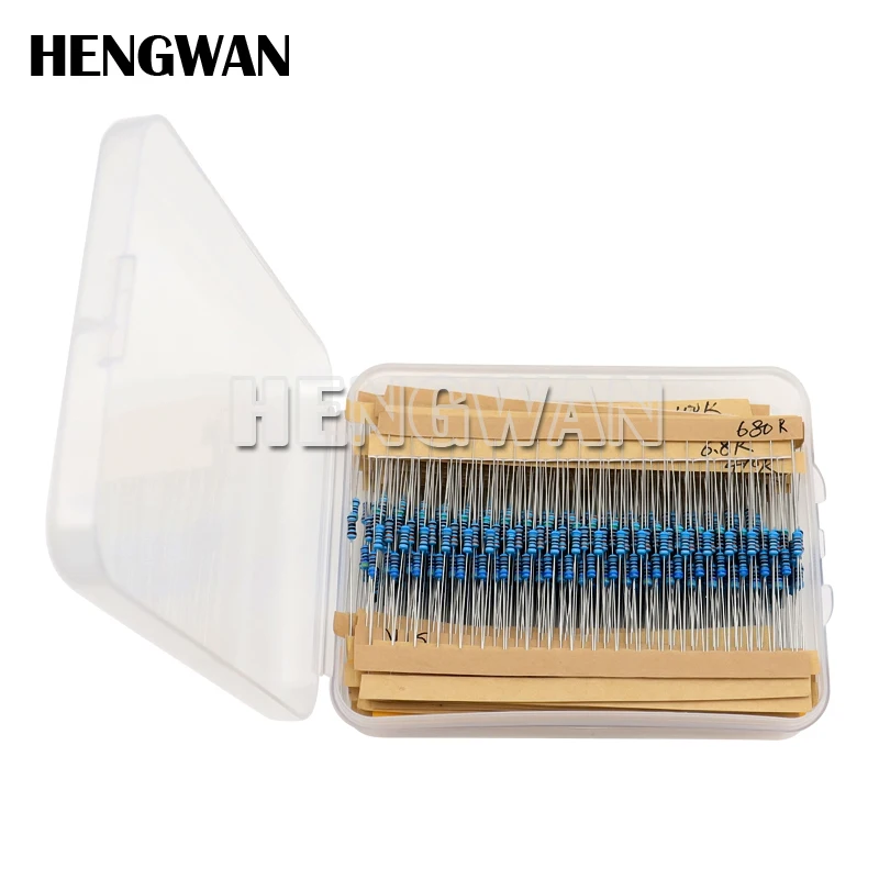 600pcs 1/4W Metal Film Resistor Kit 30 Values 10 ohm-1M Resistance 1% Set DIY Pack Electronics Components