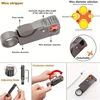 7Pc Coax Cable Crimper Coaxial Compression Tool Kit Wire Stripper With F RG6 RG59 Connectors Stripper Crimping Pliers 5