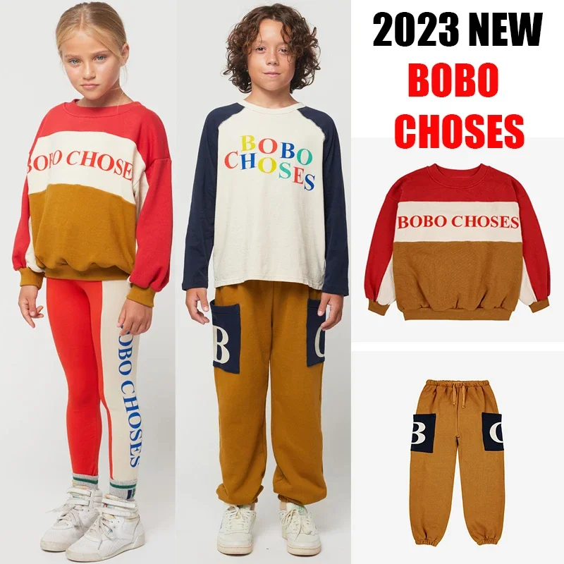 

2023 new Autumn Winter Printed Children's Clothing Boys fallow Sweater Girls Cute Sweatshirts Pants Suit
