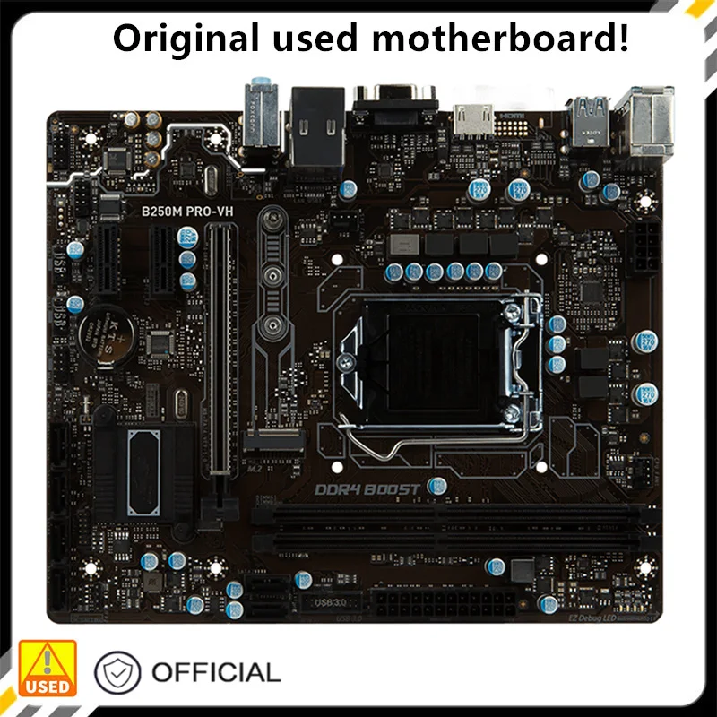 

Для B250M Φ оригинальный б/у Настольный Intel B250 32GB DDR4 материнская плата LGA 1151 i7/i5/i3 USB3.0 SATA3