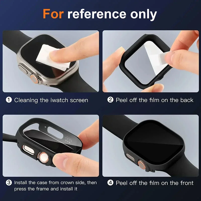 Premium Tempered Glass and Case for Apple Watch - 49mm Bumper with Screen Protector