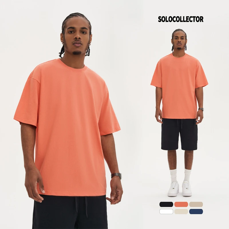 

2023 Spring And Summer New Cotton T-shirts Fashion Multi-Color Men's Short Sleeve Tshirt Solid Color Loose Trend Top Tees