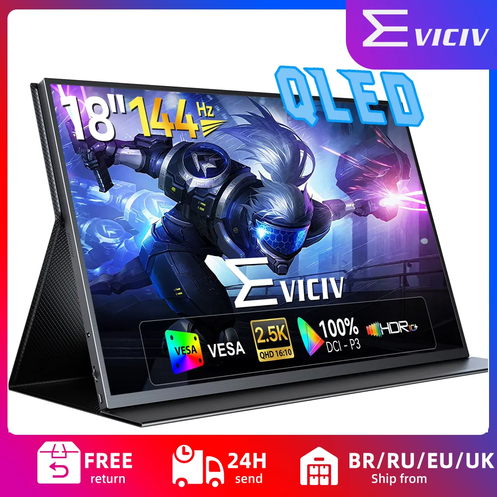 UGame K118 2K 144Hz Портативний ігровий монітор 18" 2560x1600 QHD 100% DCI-P3 AMD FreeSync HDR Дисплей ноутбука для ігрової консолі ПК Телефон PS4/5 Xbox Switch