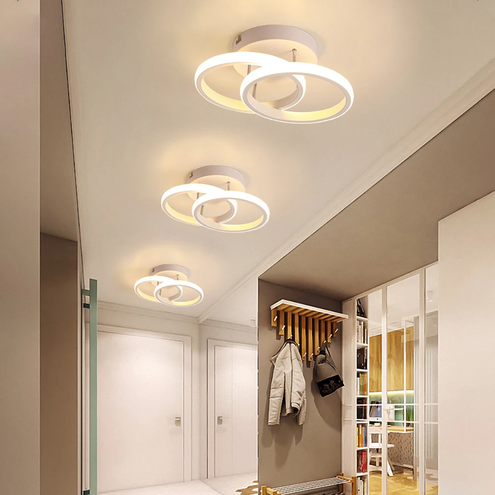 

Modern LED Ceiling Light 2 Rings Creative Design Ceiling Lamp Indoor Lighting Fixtures Hallway Balcony Aisle Office Lustre