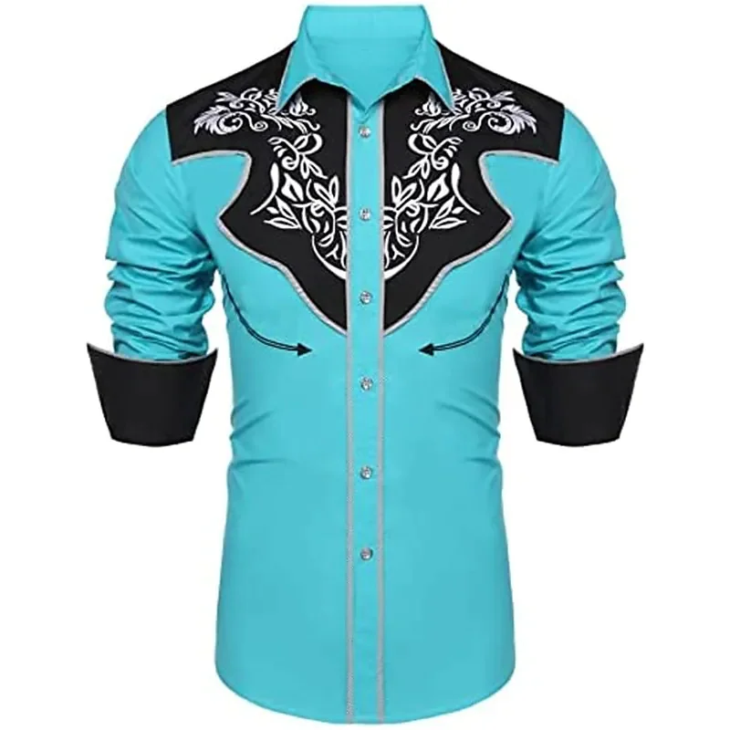 Camiseta De Estilo Occidental BOSS Westart Para Hombre - Corte Holgado, Manga Larga, Cuello Redondo