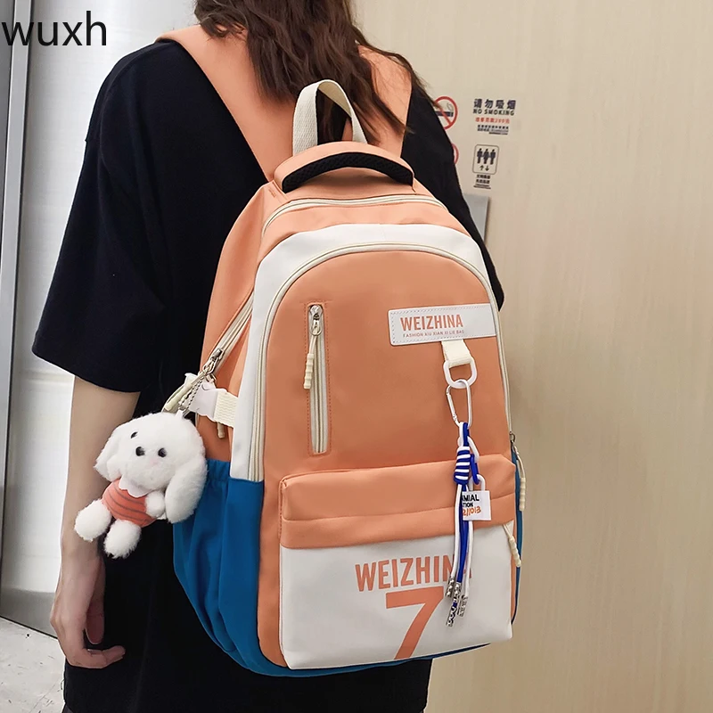

Large-capacity Waterproof Nylon Schoolbag Fashion Neutral Laptop Backpack Trendy College Bags Travel School Bag Backpack Men
