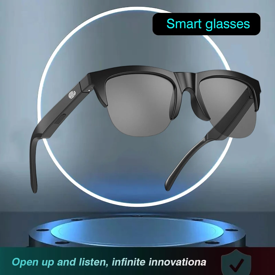 Smart Music Glasses with Voice Assistant and Blue Light Block