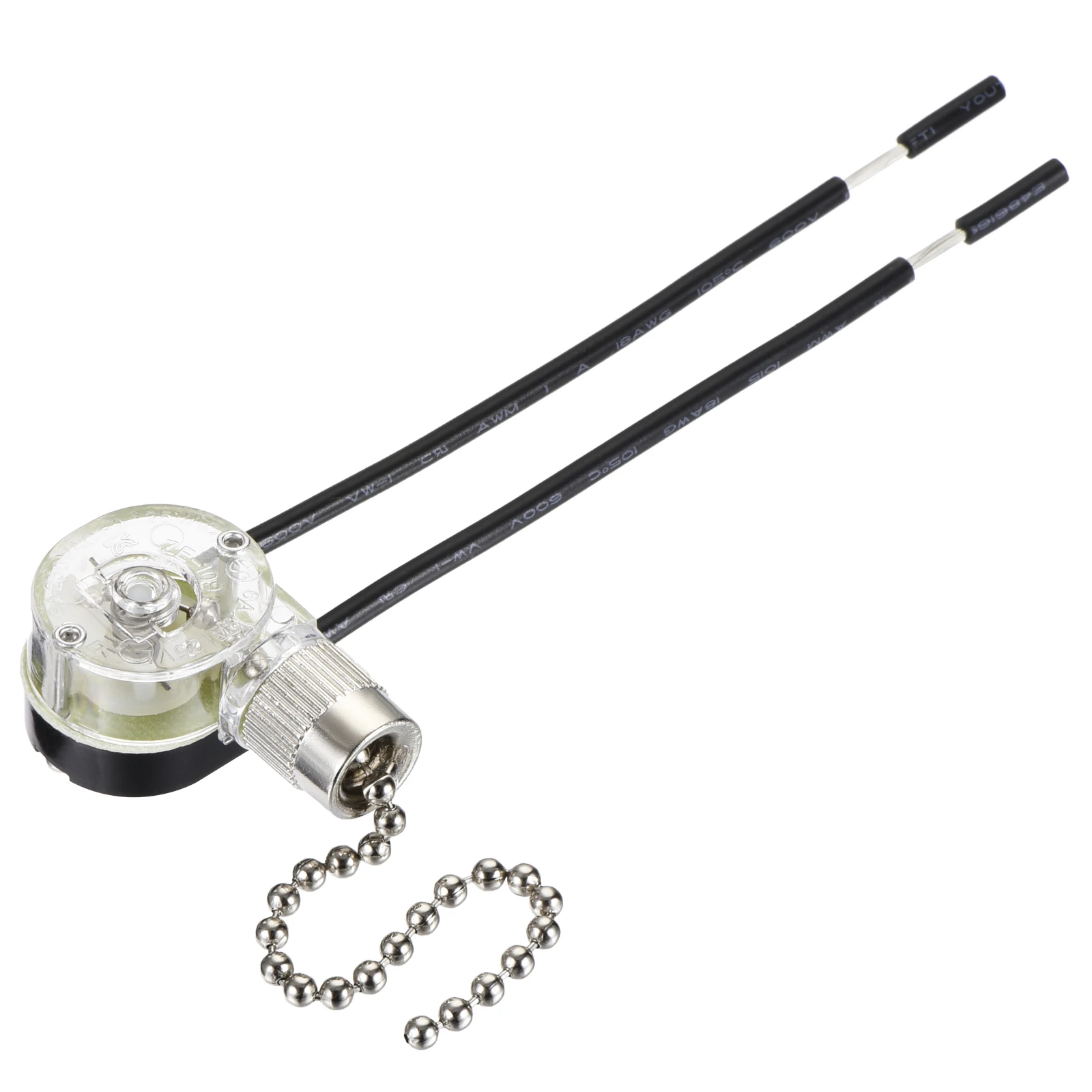 

uxcell Pull Chain Switch On-Off Speed Replacement ZE-109 for Ceiling Fan Lamp Light Clear Silver Pack of 3