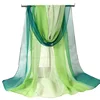 Summer Sunscreen Chiffon Georgette Silk Scarf Women's Thin Gradient Color Solid Bandana Peplum Elegant Long Shawl Scarves Hijab 3