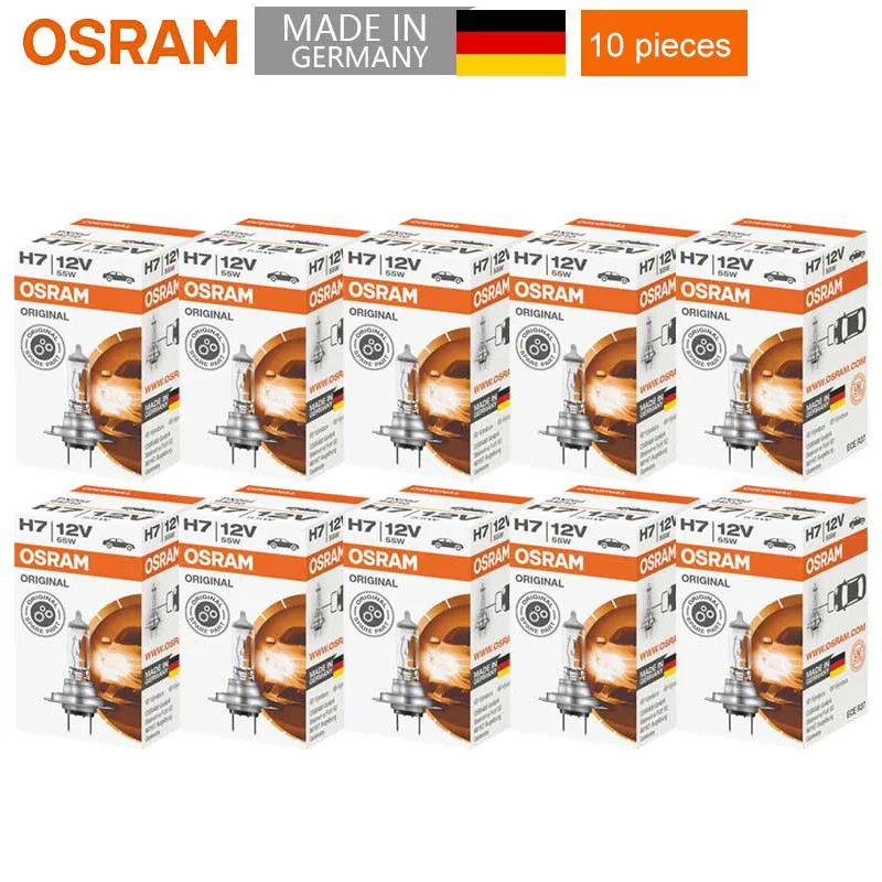 OSRAM-bulbo do halogênio do carro, lâmpada de névoa, farol branco, H1, H3, H4, H7, H11, 9005, 9006, H8, H9, H16, HB3, HB4, original, feito em Alemanha, 10 PCes