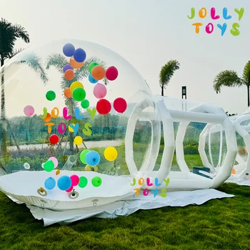 Inflatable bubble house with trampoline and transparent dome PVC material