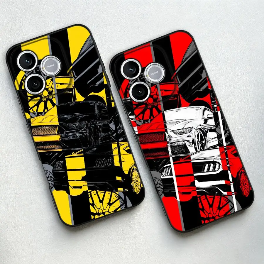 Vibrant Yellow Red Car Design Phone Case Cover