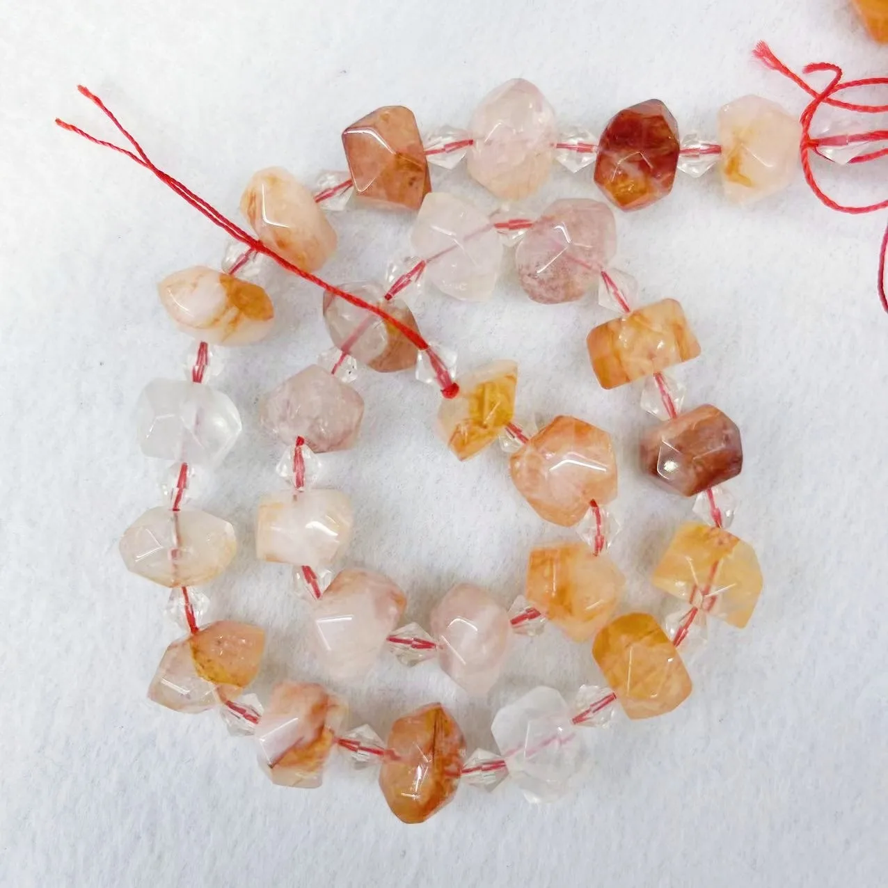 Top Grade Natural Red Gum Flower Crystal Ghost Stone Beads Irregular Loose Section Quartz Colorful Gems For DIY Jewelry Making