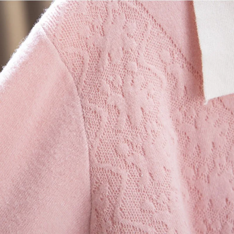 Womens Plus Size Sweaters Casual Clothing Autumn Winter Long Sleeve Polo Collar Jumpers Curve Knitted Pullovers A2 2362