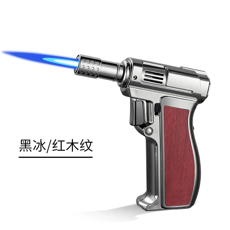 High Fire Spray Gun Windproof Jet Blue Flame Butane Gas Lighter Safety Lock Switch Outdoor Camping BBQ Kitchen Cigar Lighters S6b1909180f9344b6927232632e4684c15