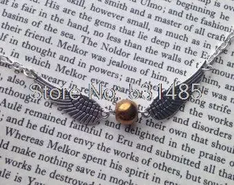 

12pcs/lot HP Golden Snitch Necklace Silver Tone