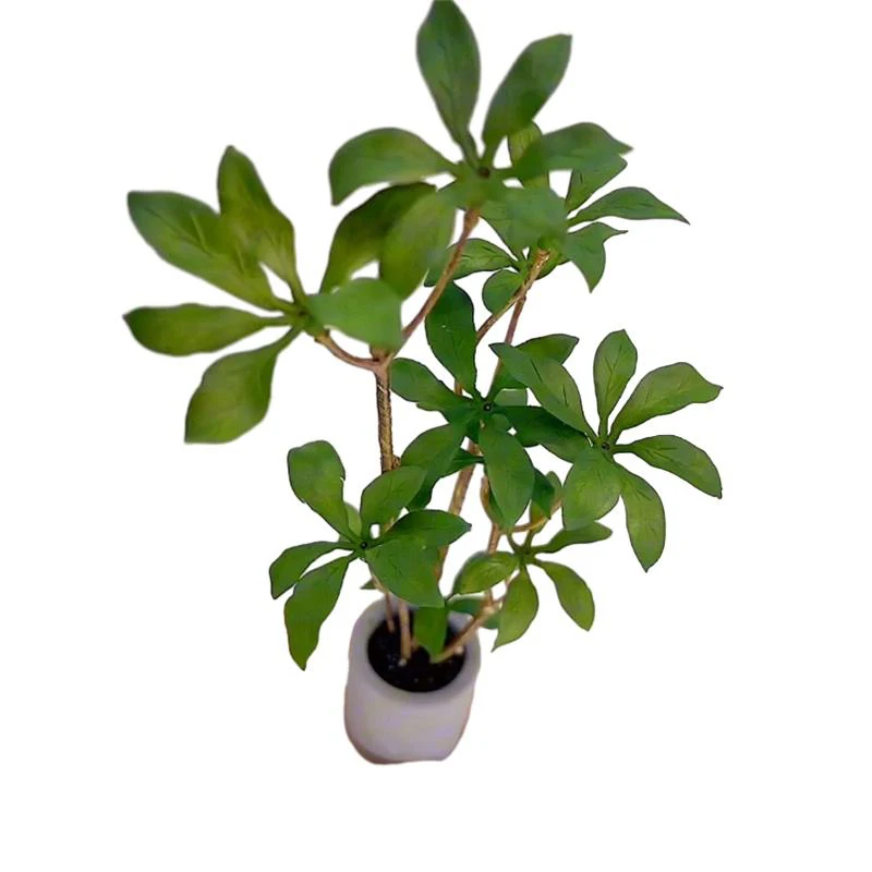 Dollhouse Miniature Potted Plant 1:6 Green Leafed Plant Pot Bonsai Home Garden Decor Toy Doll House Accessories