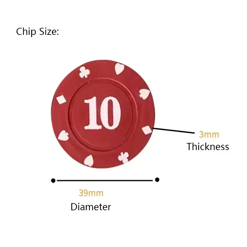 100PCS Poker Chip Set with Organizer for Texas Hold&rsquo;em Blackjack Boardroom Recreation Entertainment Poker Accessories poker chips