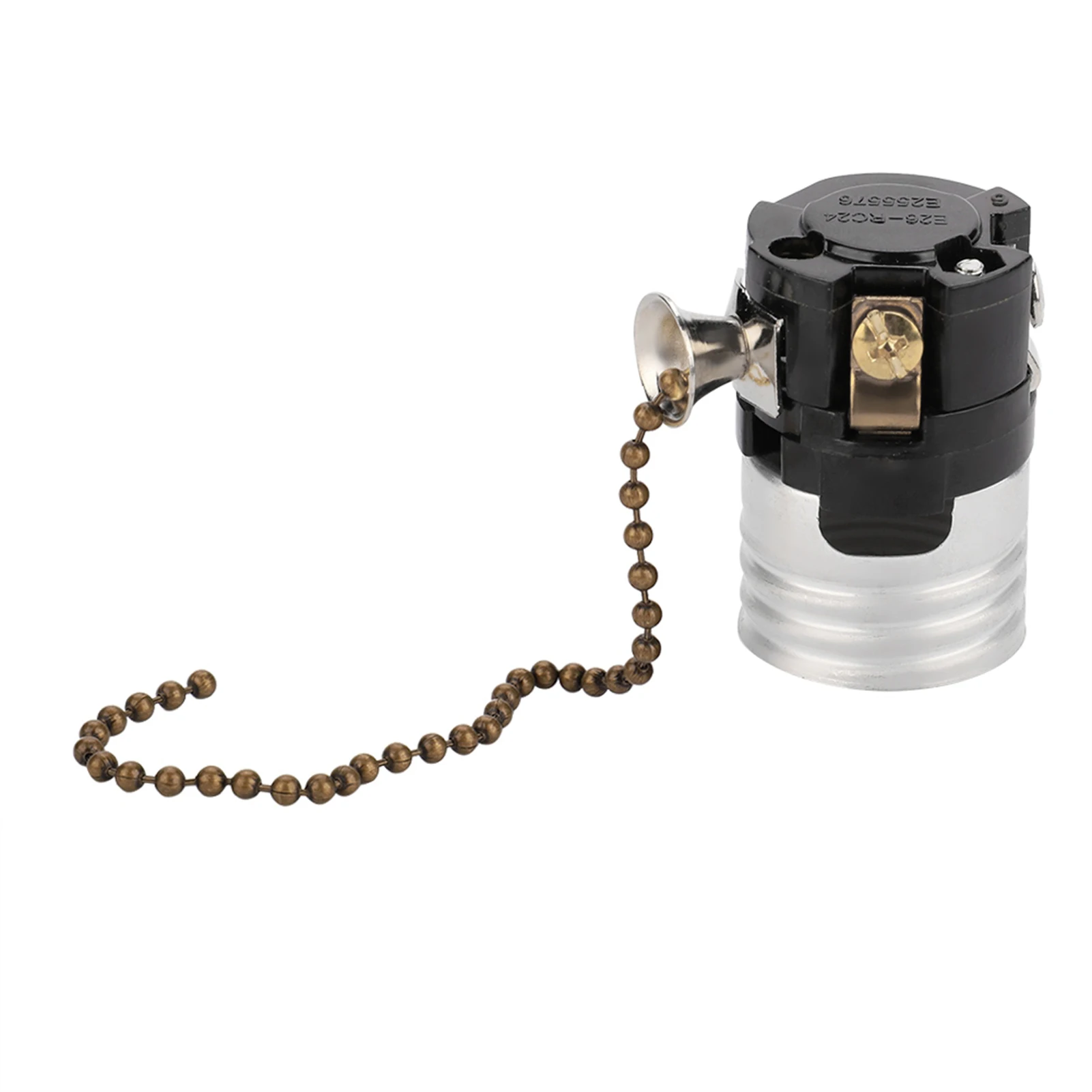 E27 Aluminum Vintage Light Socket Pull Chain Desk Table Lamp Lighting Holder Screw Base for Bedrooms Dining Rooms Bars 250V lamp bulb holder lamp holder lamp base lamp socket adapter