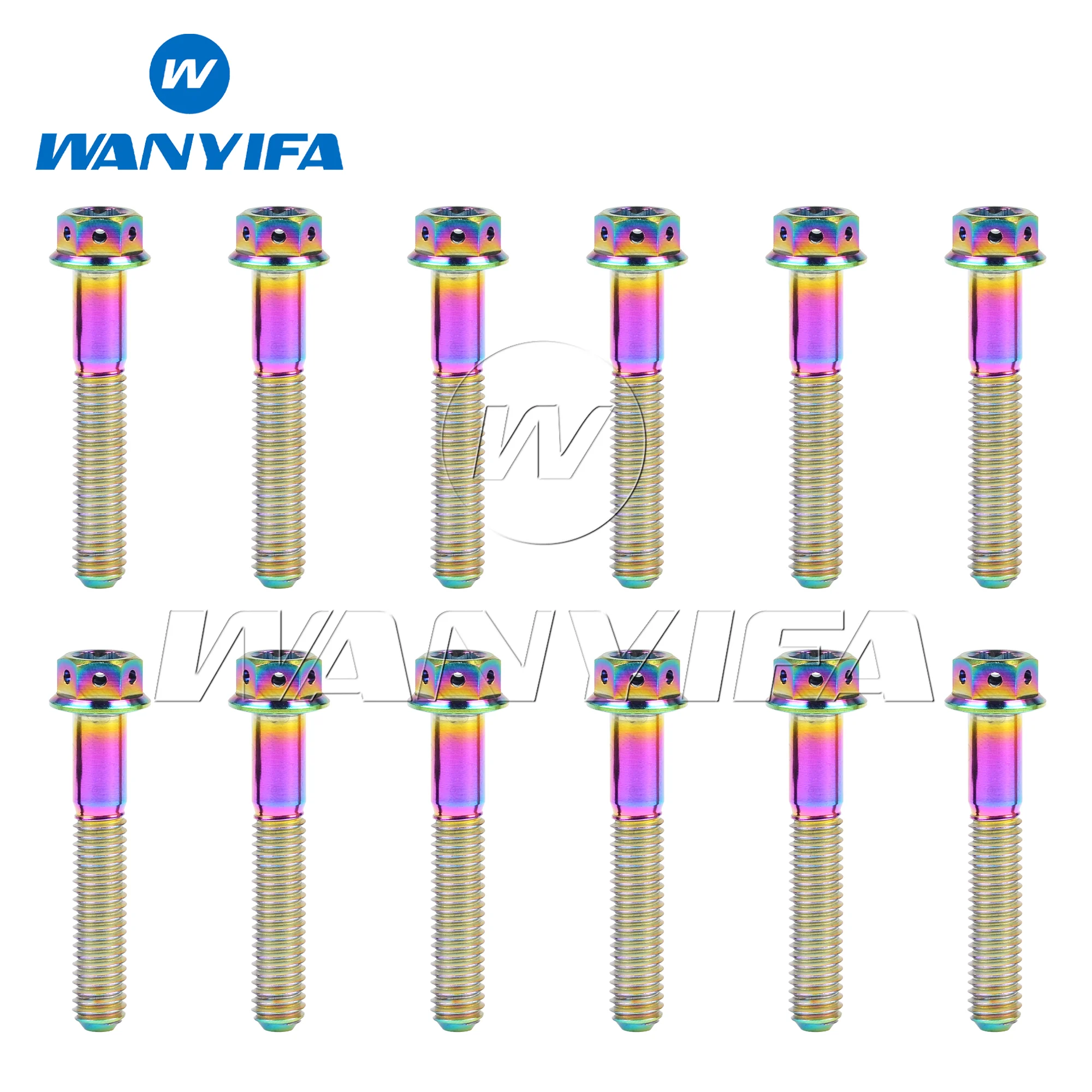 Titanium Bolt M6x10/15/20/25/30/35/40/45/50/55/60/75mm Flange Allen key Head Screws for Motorcycle Retrofit 8pcs/12pcs titanium bolts hexagonal flange bolts