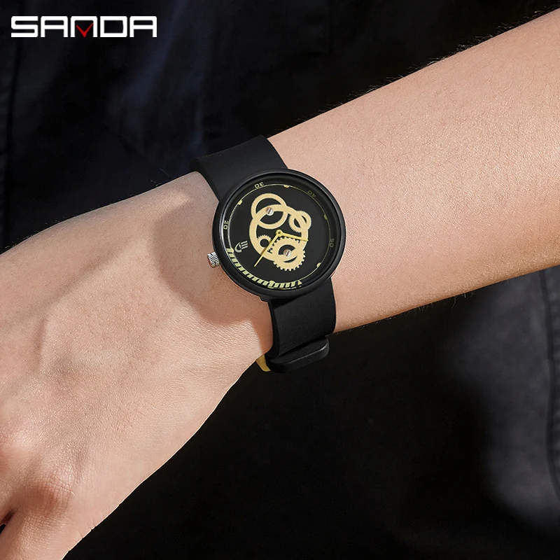 SANDA Watch Men Women Sport Original Man Lady Quartz Wristwatch 50m Waterproof Fashion Simple Thin Male Female Cool Clock 3216