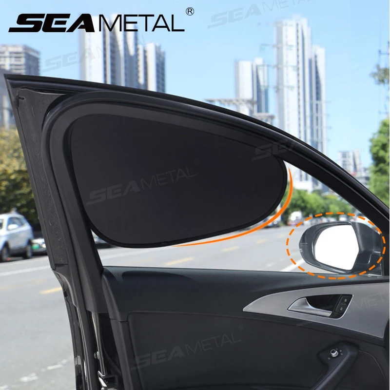 SEAMETAL 4-Layer car side window sun shade for Car Side Window Ultra-Light Electrostatic Curtains Sun Protection for Baby 99.9% UV Blocker