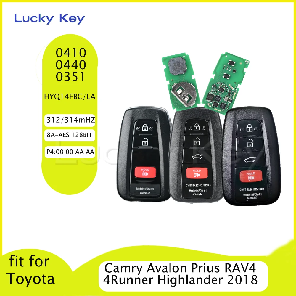 312/314Mhz 8A P4 AA 0410 0440 0351 Smart Car Remote Key for Toyota ...
