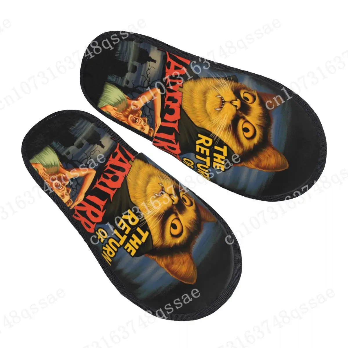 Stampa Personalizzata Donna Il Ritorno Delle Pantofole Vampurr Cat House Cozy Warm Memory Foam Fluffy Slipper Indoor Outdoor Shoes