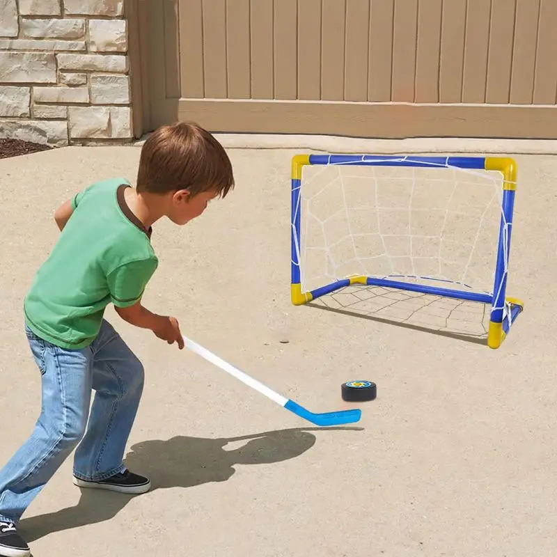 Hover Soccer Toys Set Anti-Bump High-Elasticity 2 In 1 Hockey Toys Hockey Net Targets Hockey Indoor Goal Set Indoor Mini Goal 4