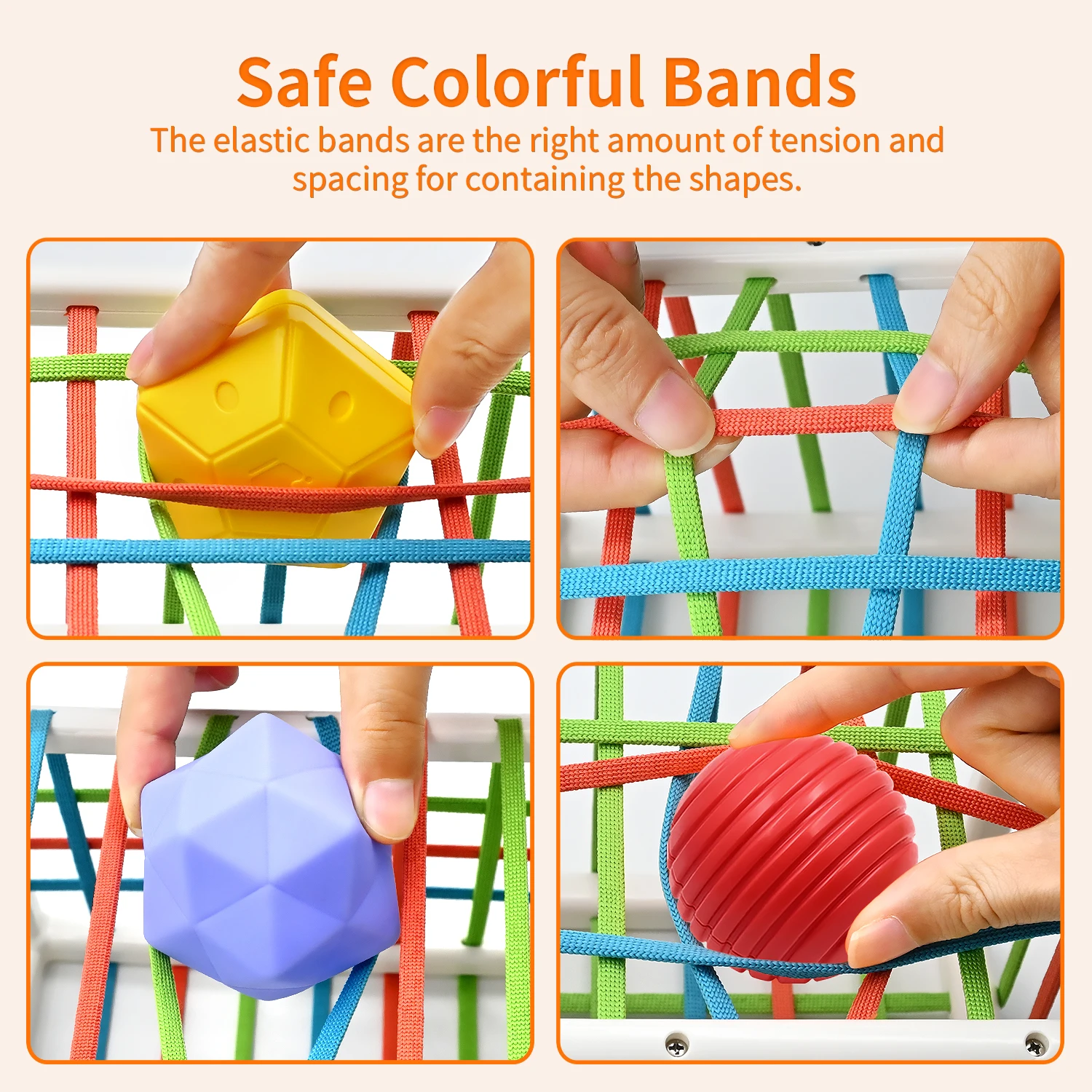 AiTuiTui Montessori Baby Toys for Boy Girl Gifts, Shape Sorter Baby Toys Early Learning Sensory Bin with 3 Soft Textured Balls 5