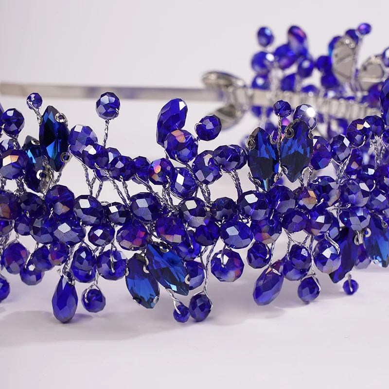 S6b19676fae0b477f972fd9d26e8091c1P 5 Colors Handmade Wedding Bride Luxury Red Blue Rhinestones Tiaras and Crowns Bridal Headband Costume Hair Accessories for Women Mallzona