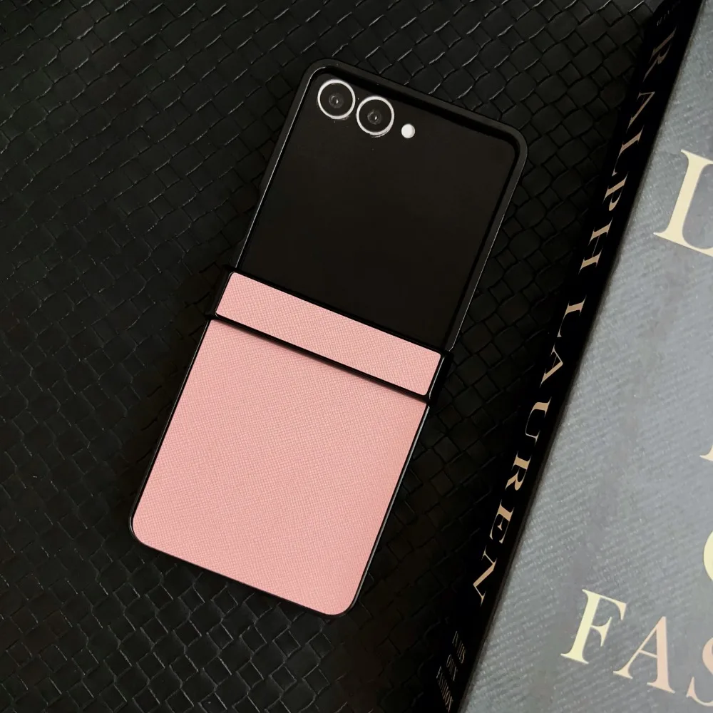 Luxury Lichee Pattern Leather Foldable Phone Case with Hinge Protection