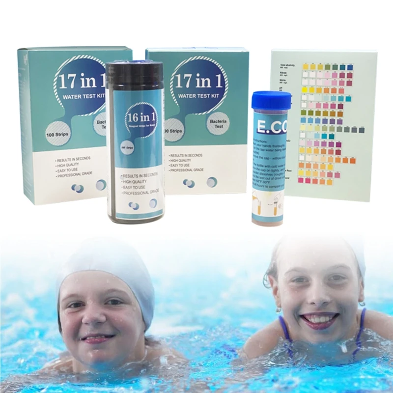 Aquarium test strips 100 Pcs 16-in-1 Aquarium Water Quality Test Strips for Check