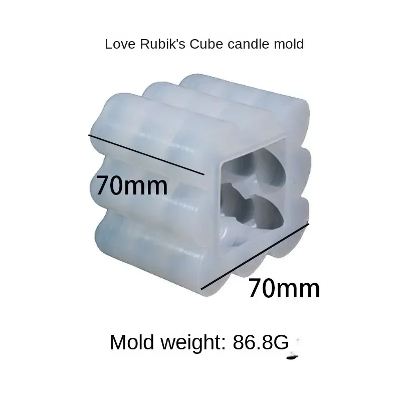 Love Rubik's Cube Aromatherapy Candle Mold DIY Dropping Plaster Baking Mousse Decorative Silicone Mold silicone mold silicone candle mold aromatherapy candle mold silicone candle molds candle mold