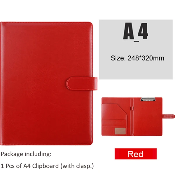 Sleek Black Leather Padfolio with Clipboard and Document Organizer