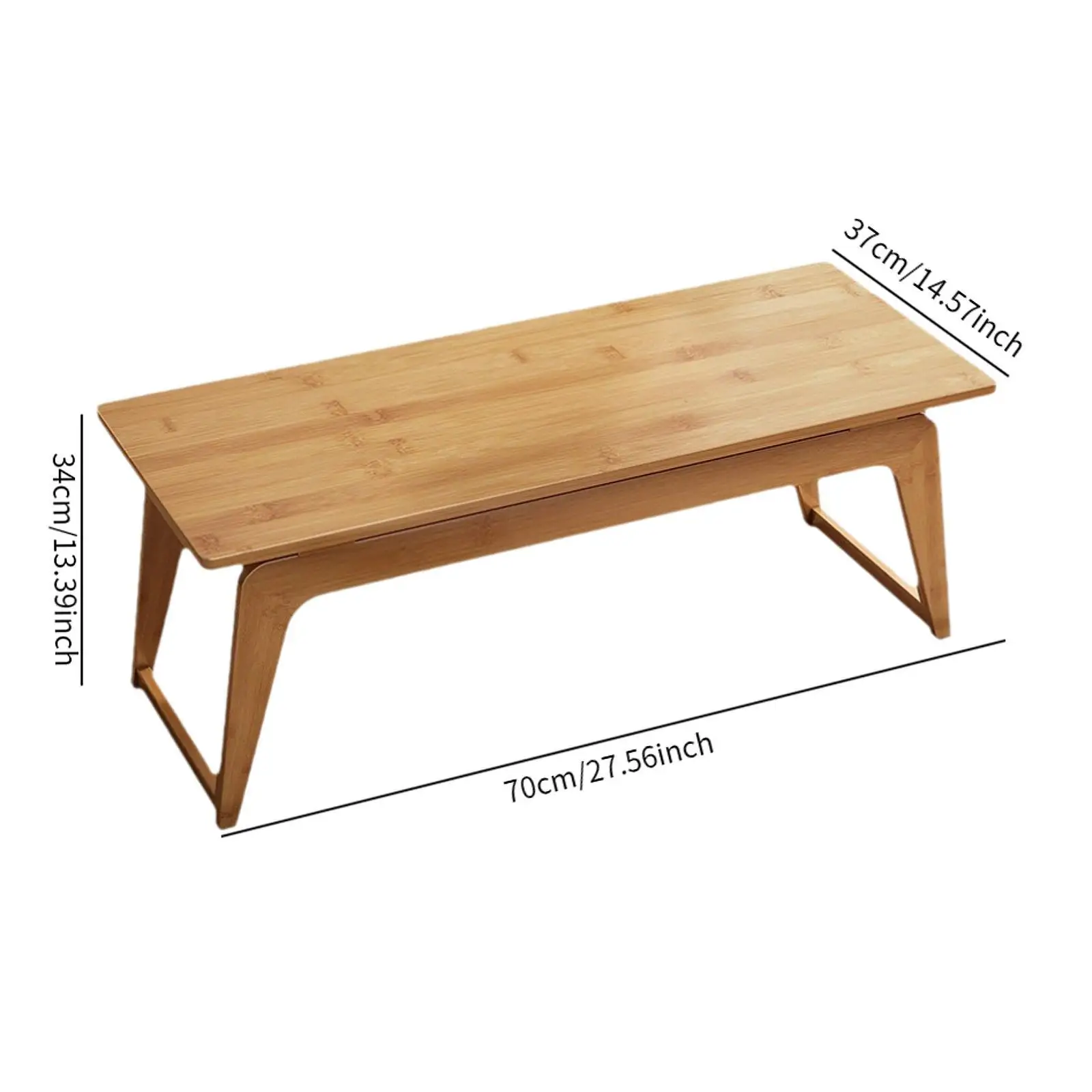 Small Coffee Table Low Table Folding Modern Easy Assembly Rectanglar Side Table End Table for Living Room Floor Small Space