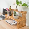 2Tier Simple Modern Decorative Natural Bamboo Flower Pot Plant Display Stand Shelf,Books Kitchen Household Supplies Storage Rack 6