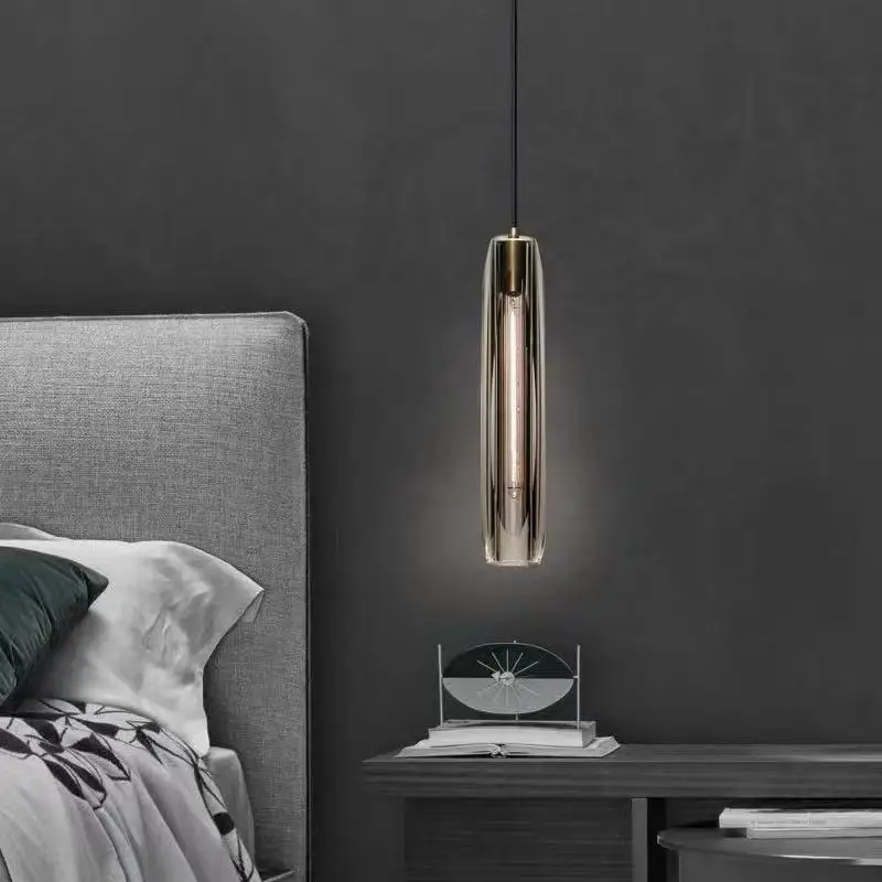 

All copper crystal chandelier Nordic single small pendant lamp for restaurant random bar bedroom bedside