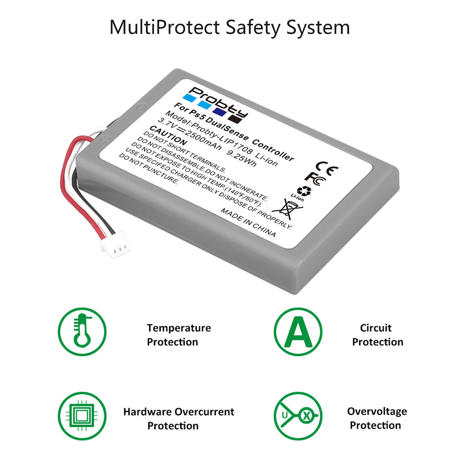 3.7V  9.25Wh For Sony PlayStation 5 PS5 DualSense CFI-ZCT1W Wireless Controller Replacement Battery LIP1708