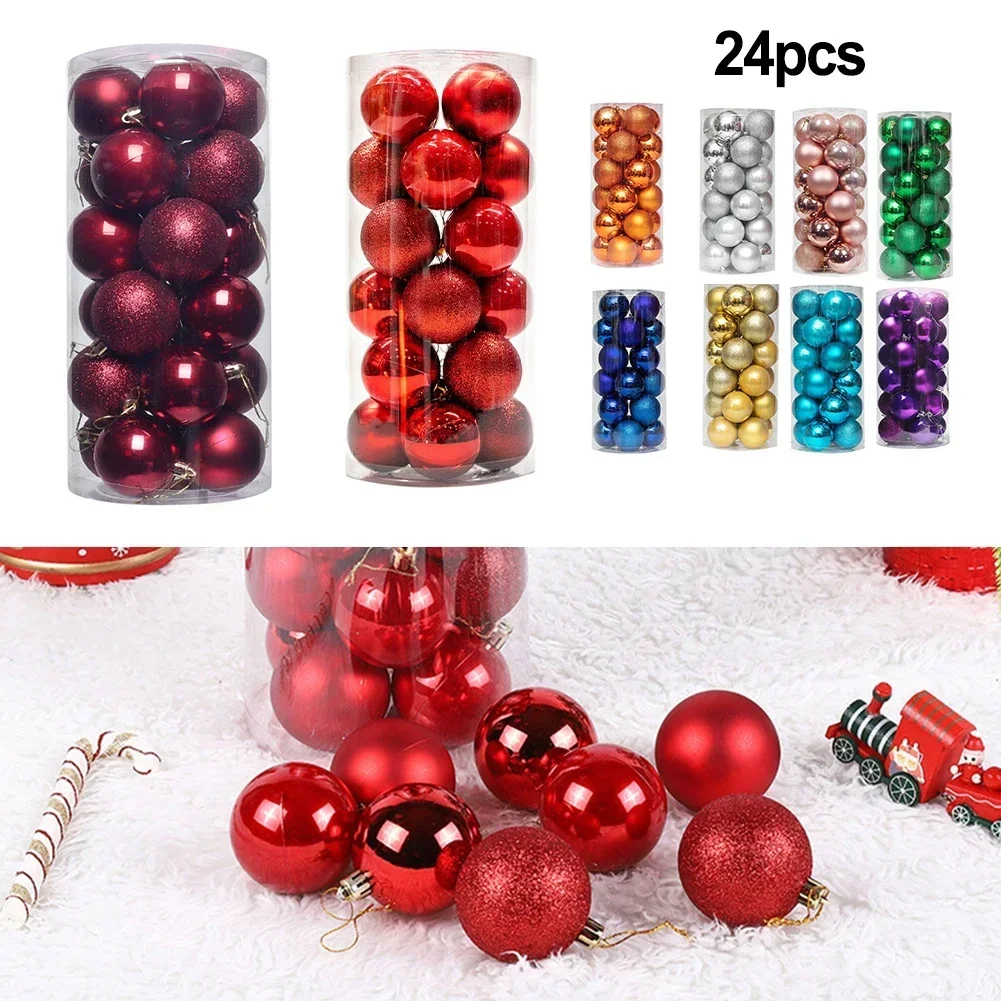 Xmas Party Decor 24Pcs Christmas Ball Wedding Ceremony Bridal Shower Party For Christmas Tree Decoration Hanging Decor