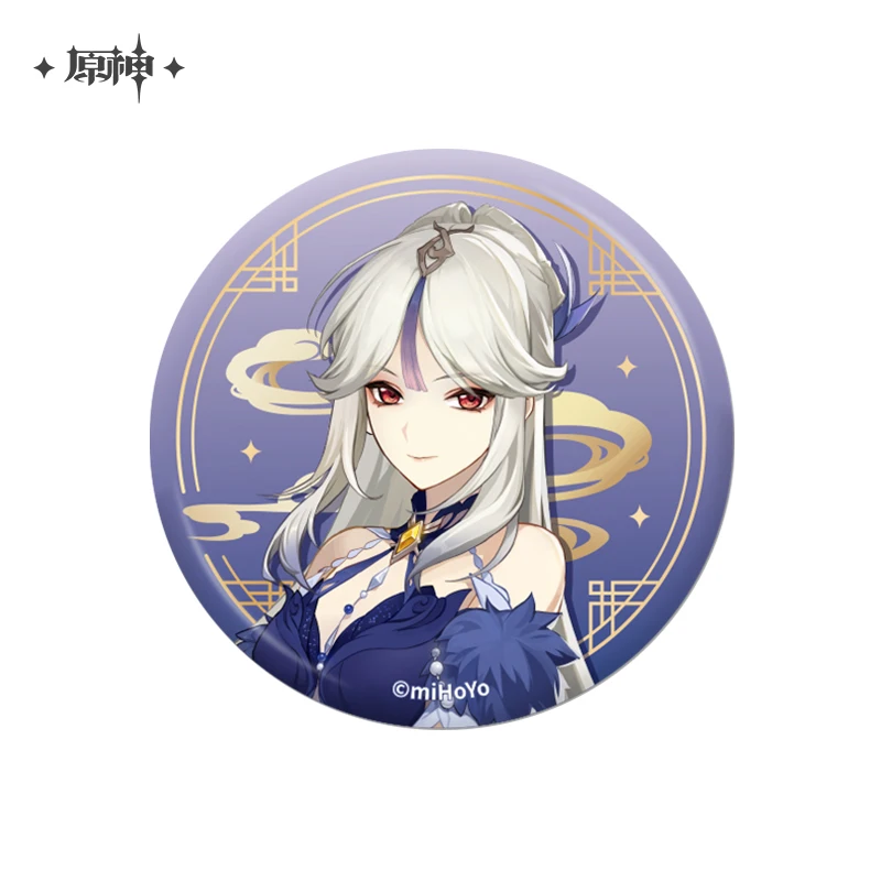 Game Genshin Impact Teyvat Diluc Fischl Kamisato Ayaka Shenhe Nilou Kirara Cosplay Badge Pin SPTE Tinplate Brooch Prop ﻿