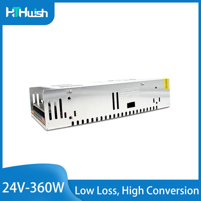 

LED Driver DC 24V 15A 360W Switching Power Supply Source Transformer 110-220V AC DC SMPS for LED Strip ，Strip CCTV