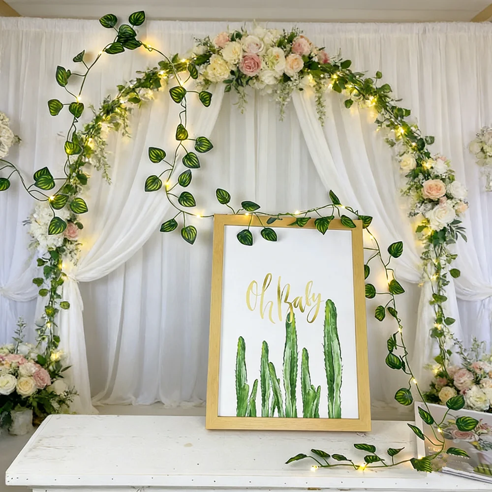 Green Leaf String Lights - Artificial Ivy Vine Fairy Lights for Wedding, Party, and Home Decoration