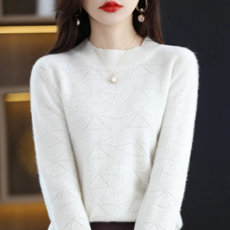 

Autumn and Winter 2022 New 100% Woolen Sweater Women's Pullover Knitted Undercoat
