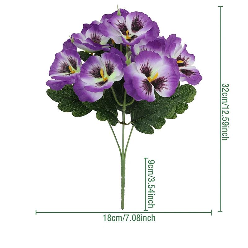 Tricolor Violet Artificial Flower Bouquet - 32cm Decorative Floral Arrangement for Home, Garden, and Events