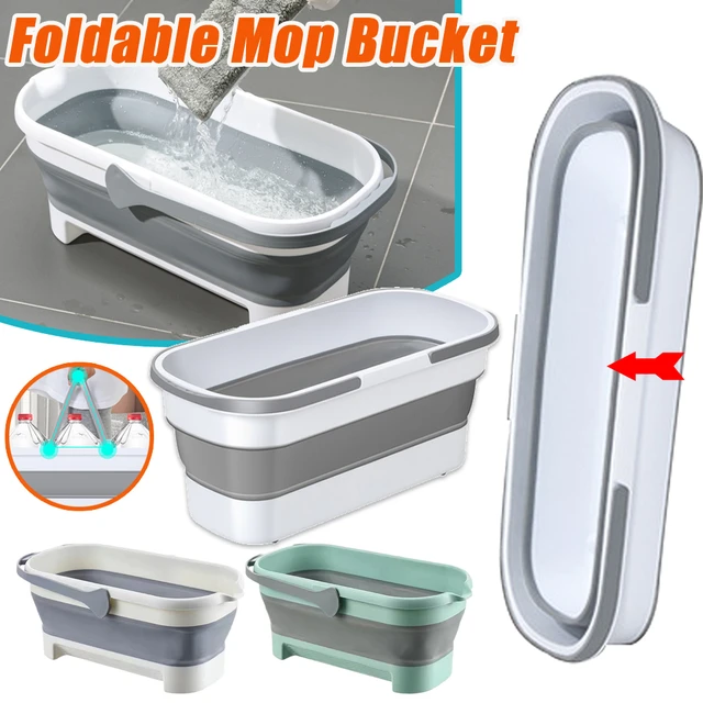 Rectangular Mop Cleaning Bucket with Handle Portable Collapsible Basket  Handy Foldable Space Saving for Camping Traveling Picnic