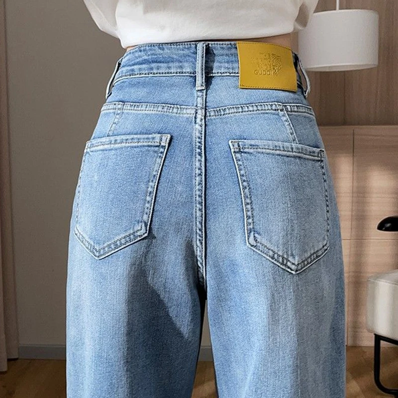 Y2K High Waisted Jeans For Girls Korean Straight Leg Boyfriend Jeans Denim Pants Cute Streetwear Vintage Urban Sexy Jeans Women