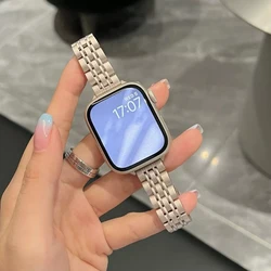 Premium Stainless Steel Watch Band - Elegant Metal Bracelet for 42 44 45mm (Starlight)