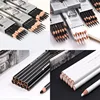 12Pcs/Set Soft Medium Hard Black HB Sketch Charcoal Pencil White Sketch Drawing Painting Art Supplies Professional Tools 2