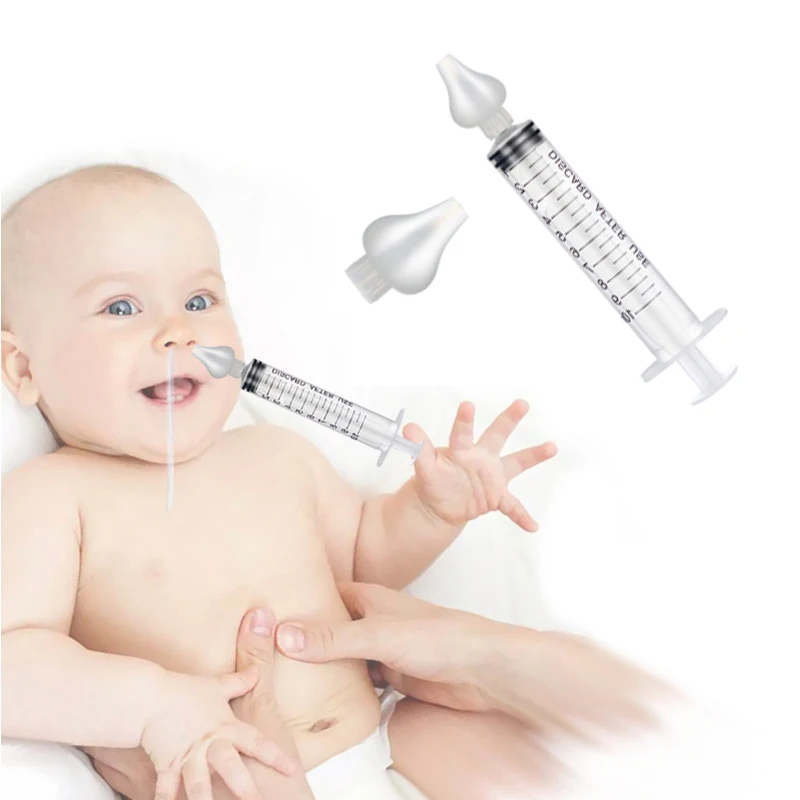 

Baby Nose Clean Needle Tube Silicone Infant Care Nasal Aspirator Cleaner 10ML Kids Rhinitis Nasal Washer Newborns Booger Cleaner